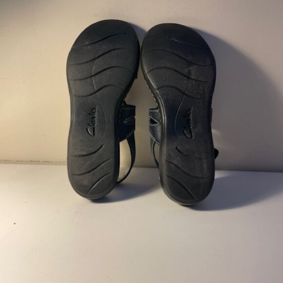 Clarks Ultimate Comfort Collection Navy Leather Sandals Size 7 New - Picture 2 of 5